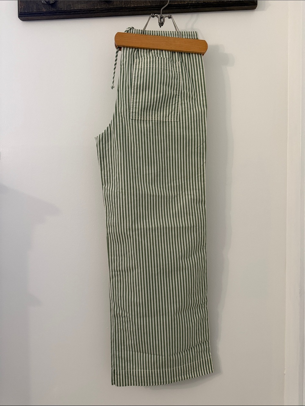 Urban Outfitters BDG Woman’s Drawstring Pants - Sage Green & Cream Striped